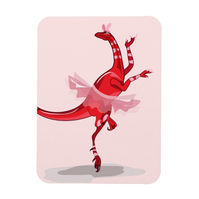 Illustration av en Ballerina Dancing Raptor. Magnet (Vertikal)