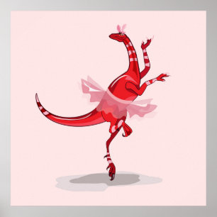 Illustration av en Ballerina Dancing Raptor. Poster