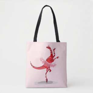 Illustration av en Ballerina Dancing Raptor. Tygkasse