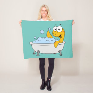 Illustration av en Bathing Loch Ness Monster. Fleecefilt