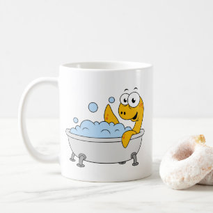 Illustration av en Bathing Loch Ness Monster. Kaffemugg