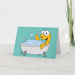 Illustration av en Bathing Loch Ness Monster. Kort