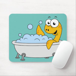 Illustration av en Bathing Loch Ness Monster. Musmatta