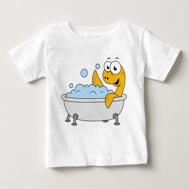 Illustration av en Bathing Loch Ness Monster. T Shirt (Framsida)