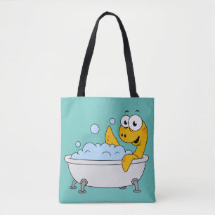 Illustration av en Bathing Loch Ness Monster. Tygkasse
