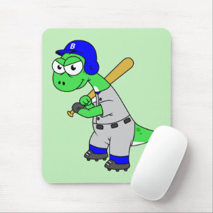 Illustration av en Brontosaurus Baseball Player. Musmatta