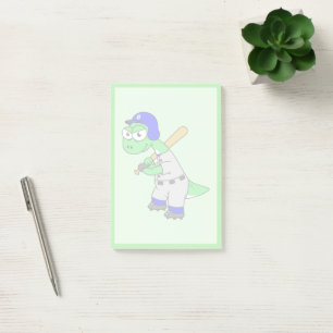 Illustration av en Brontosaurus Baseball Player. Post-it Block