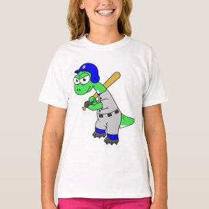 Illustration av en Brontosaurus Baseball Player. T Shirt