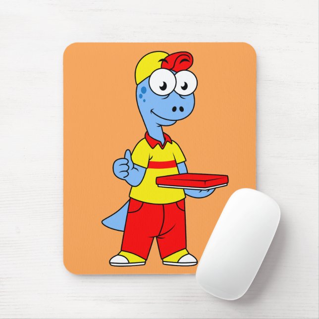 Illustration av en Brontosaurus-leveransperson. Musmatta (Med mus)