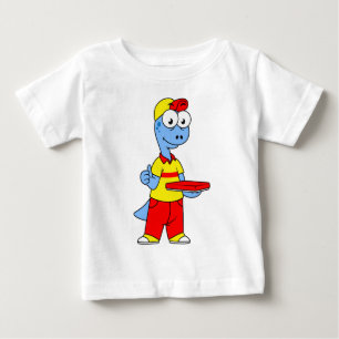 Illustration av en Brontosaurus-leveransperson. T Shirt