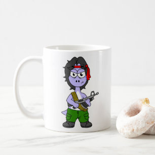 Illustration av en brontosaurus nedtryckt som Ramb Kaffemugg