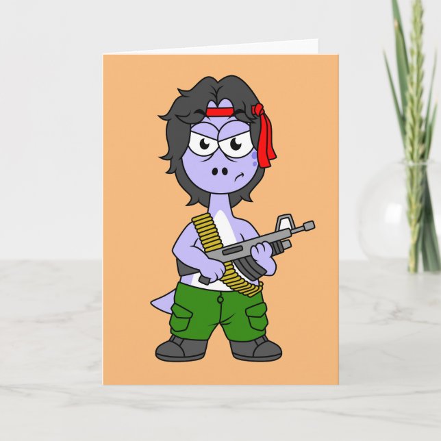 Illustration av en brontosaurus nedtryckt som Ramb Kort (Framsida)