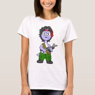 Illustration av en brontosaurus nedtryckt som Ramb T Shirt