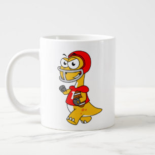 Illustration av en Brontosaurus som spelar fotboll Jumbo Mugg