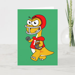 Illustration av en Brontosaurus som spelar fotboll Kort