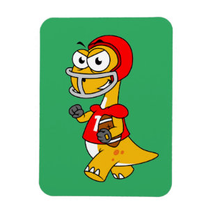 Illustration av en Brontosaurus som spelar fotboll Magnet