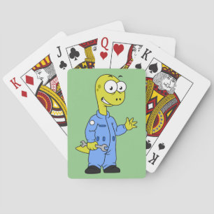 Illustration av en Brontosaurusmekanism. Casinokort