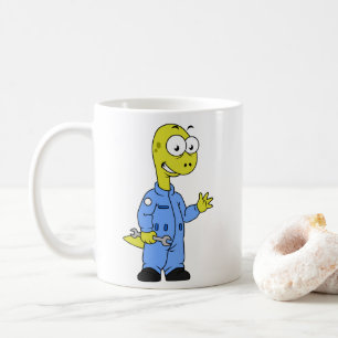 Illustration av en Brontosaurusmekanism. Kaffemugg