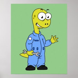 Illustration av en Brontosaurusmekanism. Poster