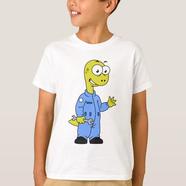 Illustration av en Brontosaurusmekanism. T Shirt (Framsida)