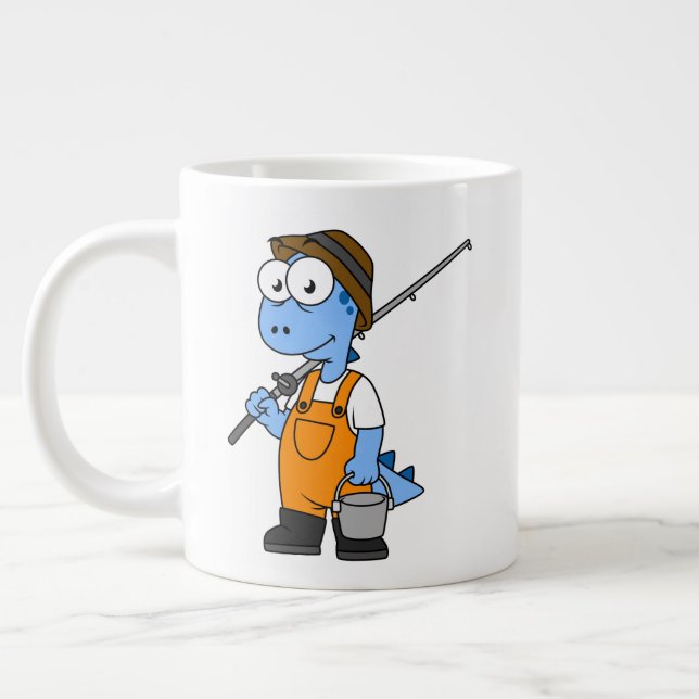 Illustration av en fiskare från Allosaurus. Jumbo Mugg (Vänster)