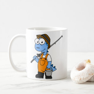 Illustration av en fiskare från Allosaurus. Kaffemugg