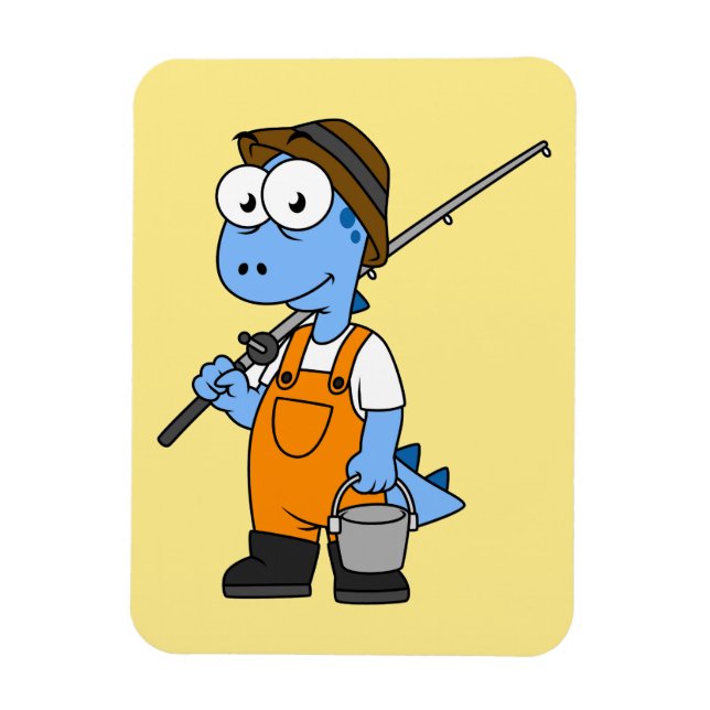 Illustration av en fiskare från Allosaurus. Magnet (Vertikal)