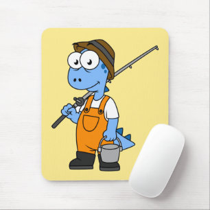 Illustration av en fiskare från Allosaurus. Musmatta