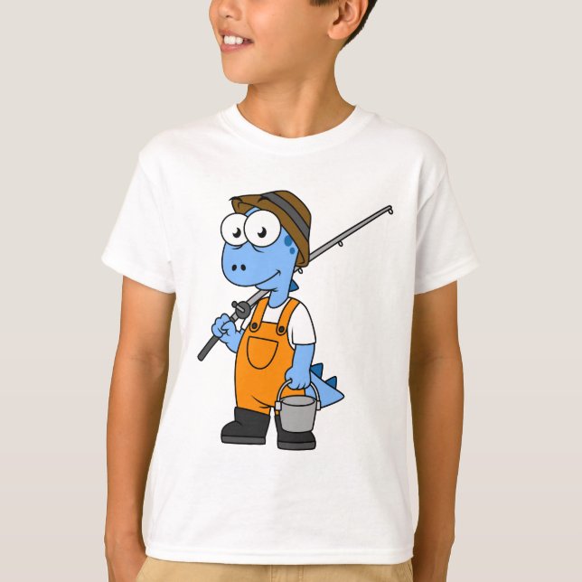 Illustration av en fiskare från Allosaurus. T Shirt (Framsida)