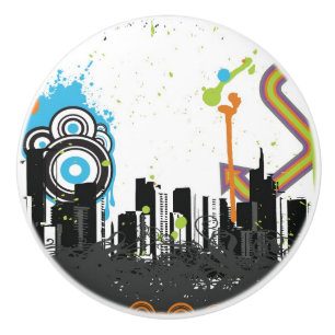 Illustration av en grungy cityscape knopp