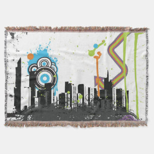 Illustration av en grungy cityscape mysfilt