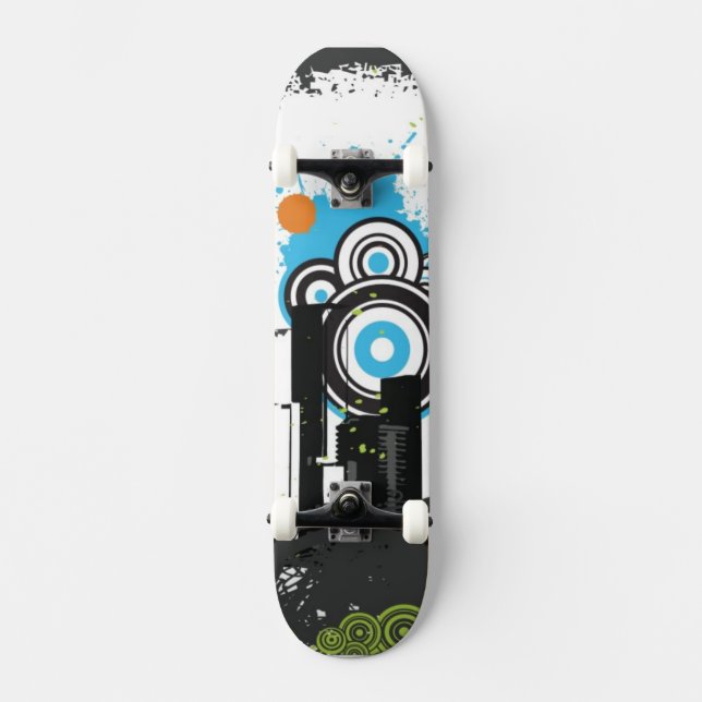 Illustration av en grungy cityscape skateboard bräda 20 cm (Framsida)