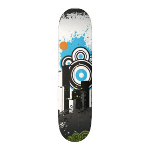 Illustration av en grungy cityscape skateboard bräda 20 cm