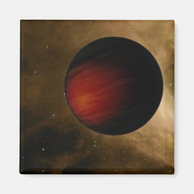 Illustration av en hett Jupiter med namnet HD 1490 Magnet (Framsidan)