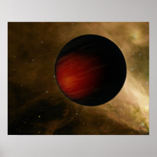 Illustration av en hett Jupiter med namnet HD 1490 Poster