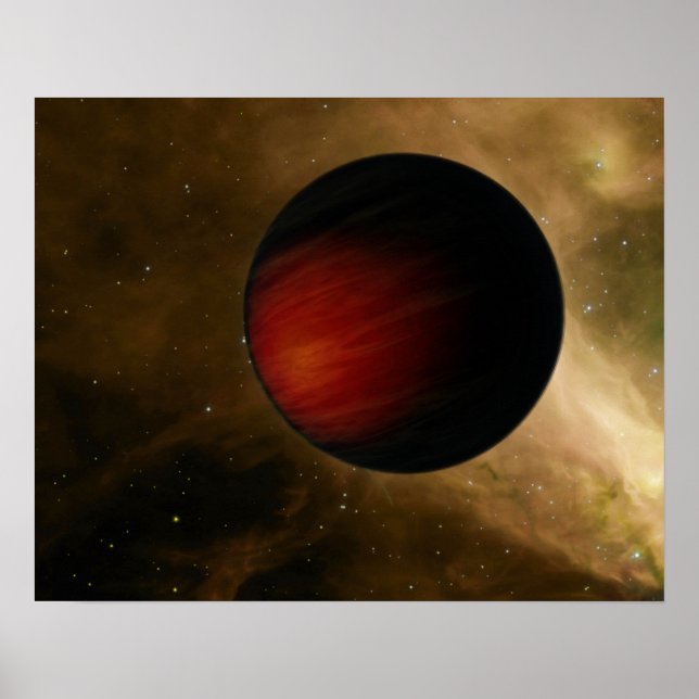 Illustration av en hett Jupiter med namnet HD 1490 Poster (Framsidan)
