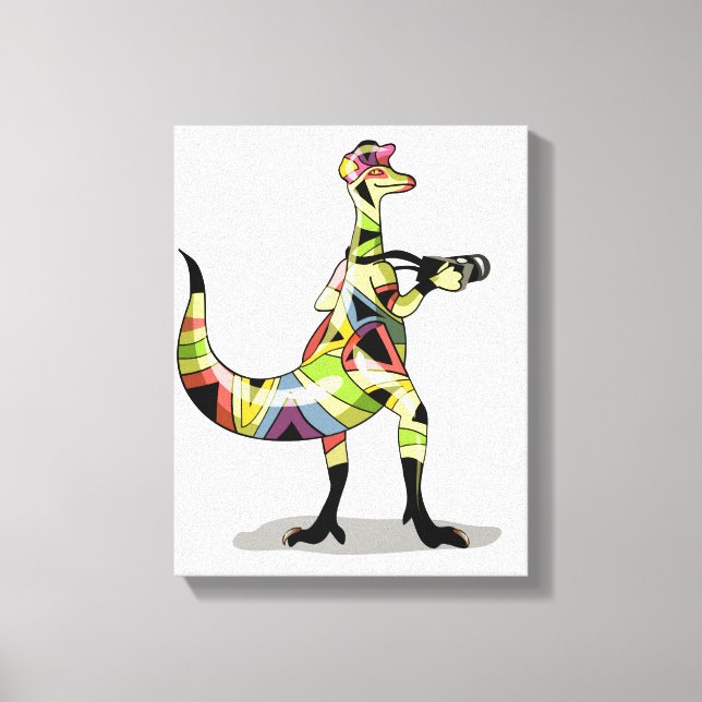 Illustration av en Iguanodon-fotograf. Canvastryck (Framsida)