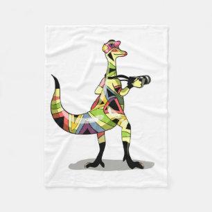 Illustration av en Iguanodon-fotograf. Fleecefilt