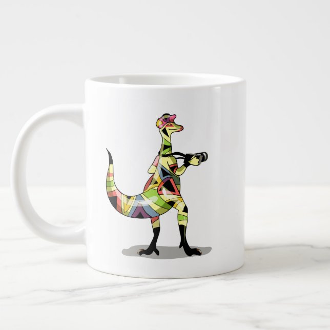 Illustration av en Iguanodon-fotograf. Jumbo Mugg (Vänster)