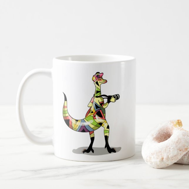 Illustration av en Iguanodon-fotograf. Kaffemugg (Med munk)