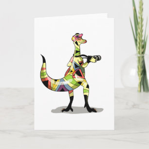 Illustration av en Iguanodon-fotograf. Kort