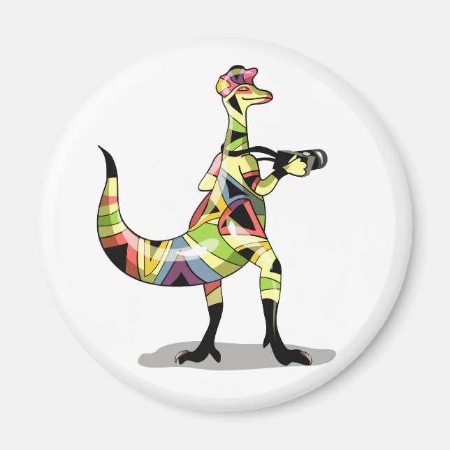 Illustration av en Iguanodon-fotograf. Magnet (Framsidan)