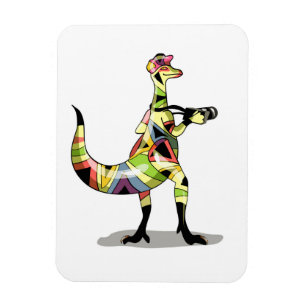 Illustration av en Iguanodon-fotograf. Magnet