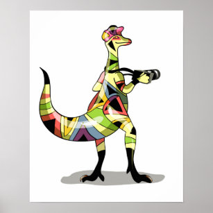 Illustration av en Iguanodon-fotograf. Poster