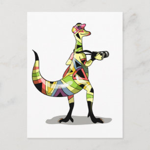 Illustration av en Iguanodon-fotograf. Vykort