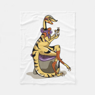 Illustration av en iguanodon som polerar hennes Na Fleecefilt