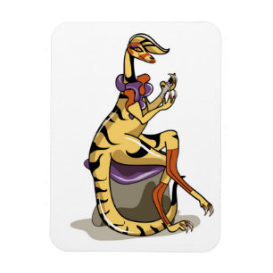 Illustration av en iguanodon som polerar hennes Na Magnet