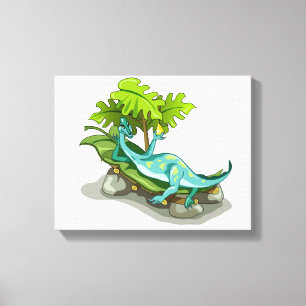 Illustration av en Iguanodon Sunbad. Canvastryck