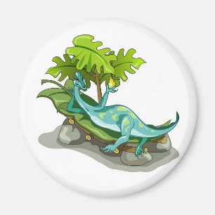 Illustration av en Iguanodon Sunbad. Magnet
