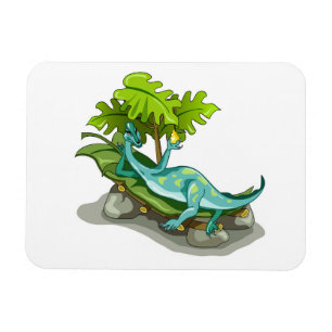 Illustration av en Iguanodon Sunbad. Magnet
